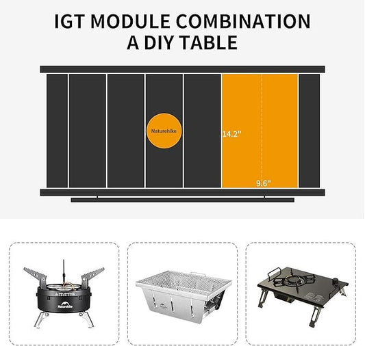 Aluminum Portable Outdoor Folding Camping Table with Cooking System